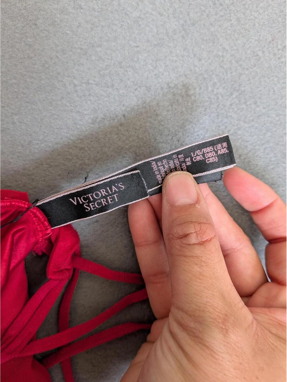 Victoria's Secret Bralette Womens Large Red Satin Crossback Wireless Unpadded - Picture 5 of 5
